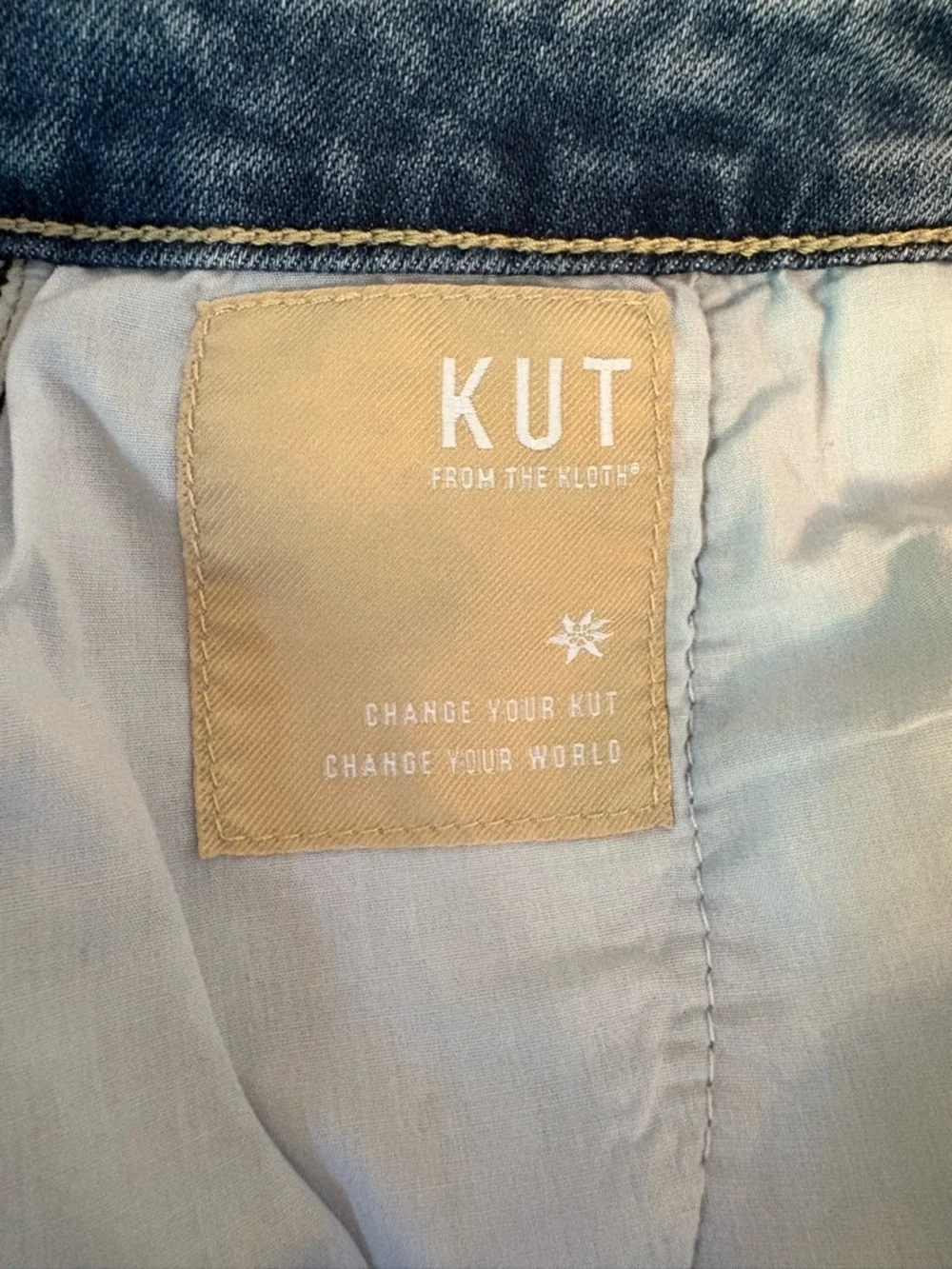 Kut From The Kloth Zoe Denim Mini Skirt Size 10 Blue Stretch